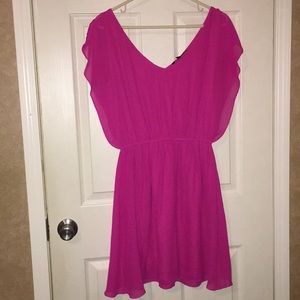 Pink v neck dress